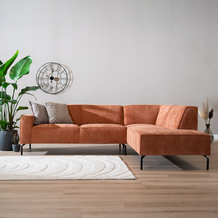 Ecksofa Kansas Stoff terracotta rechts