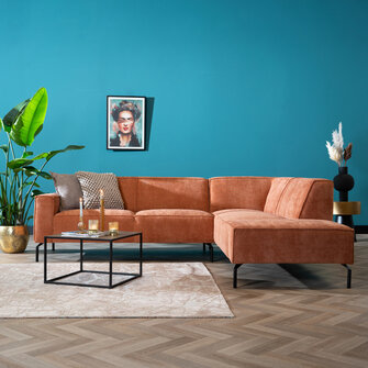 Ecksofa Kansas Stoff terracotta rechts