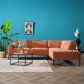 Ecksofa Kansas Stoff terracotta rechts