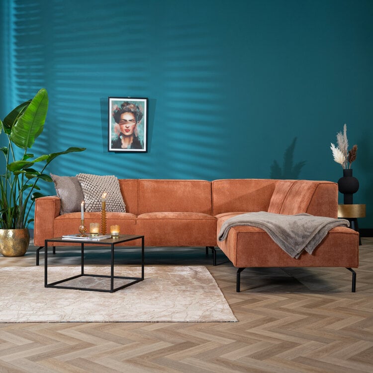 Ecksofa Kansas Stoff terracotta rechts