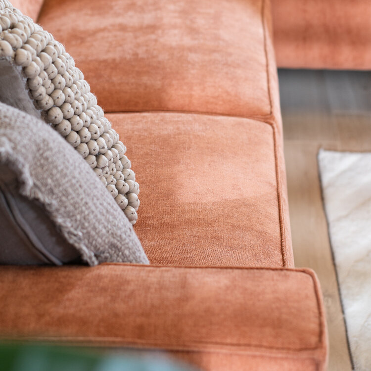 Ecksofa Kansas Stoff terracotta rechts