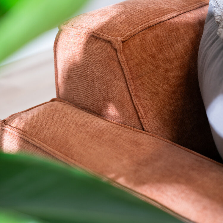 Ecksofa Kansas Stoff terracotta rechts