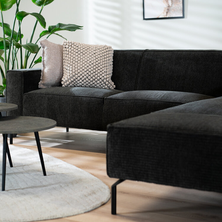 Ecksofa Kansas Chenille anthrazit / grün links