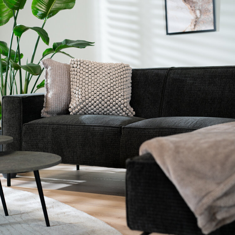 Ecksofa Kansas Chenille anthrazit / grün links