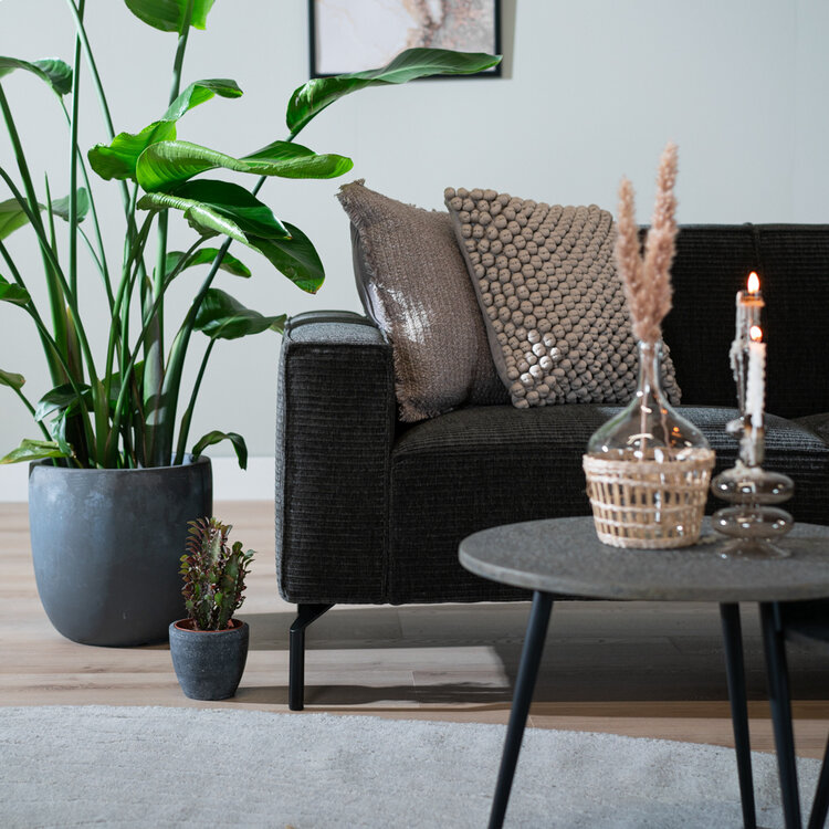 Ecksofa Kansas Chenille anthrazit / grün links