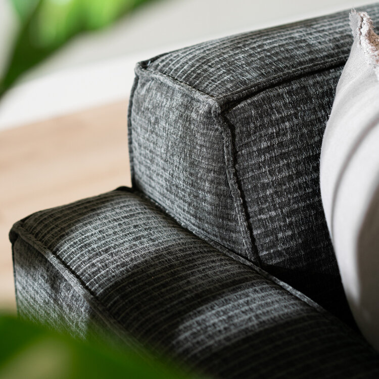 Ecksofa Kansas Chenille anthrazit / grün links