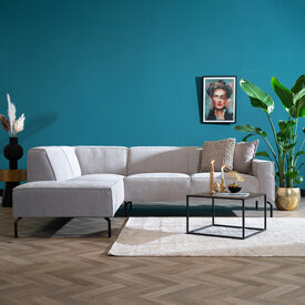 Ecksofa Kansas Chenille hellgrau links