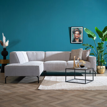 Ecksofa Kansas Chenille hellgrau links