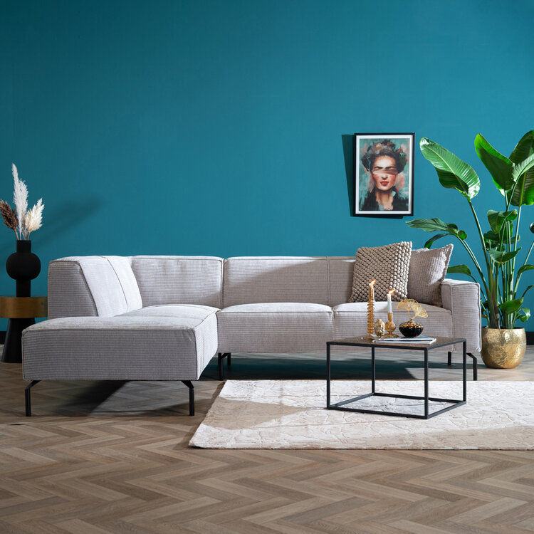 Ecksofa Kansas Chenille hellgrau links