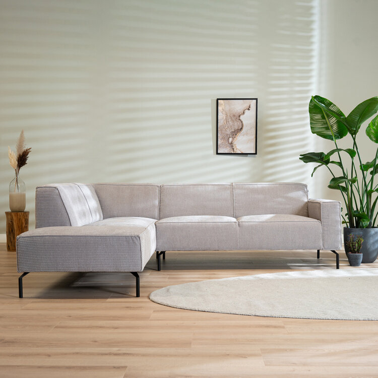 Ecksofa Kansas Chenille hellgrau links