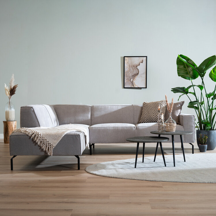 Ecksofa Kansas Chenille hellgrau links