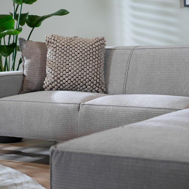 Ecksofa Kansas Chenille hellgrau links