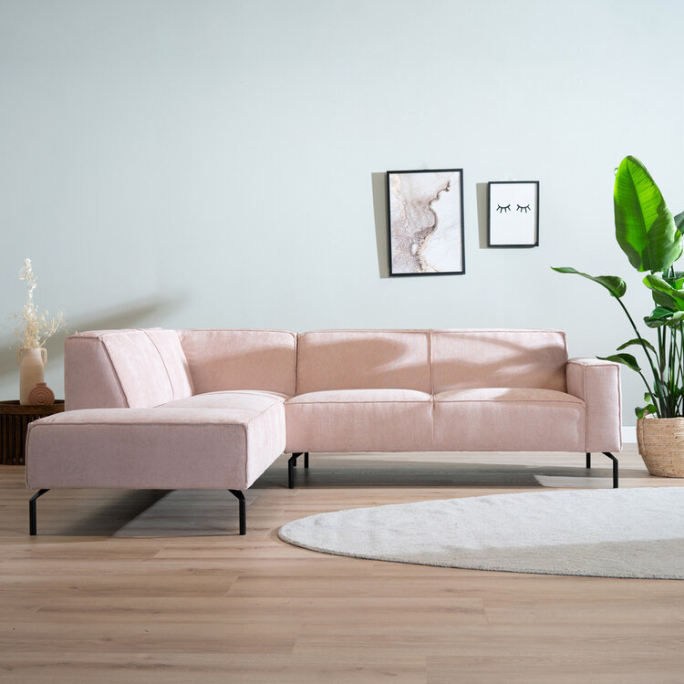 Ecksofa Kansas Stoff rosa links