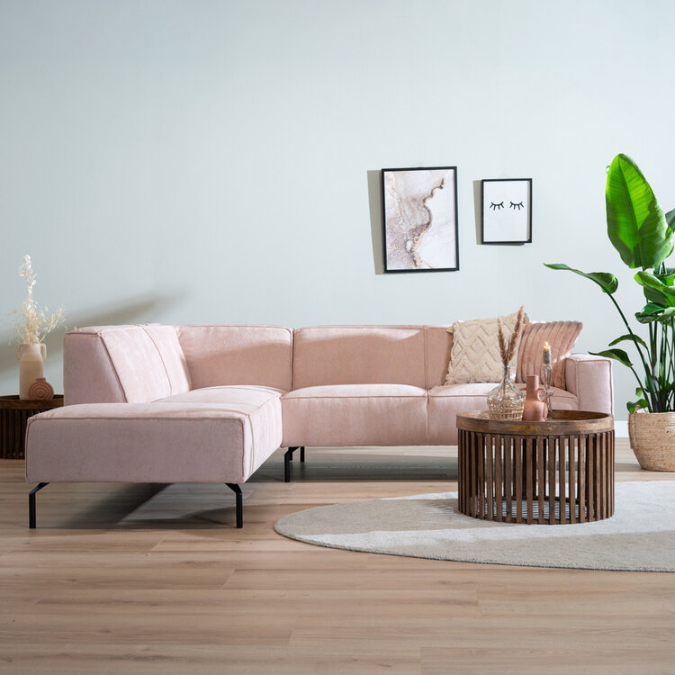 Ecksofa Kansas Stoff rosa links