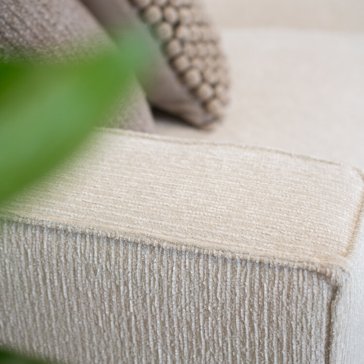 Ecksofa Kansas Stoff off white links