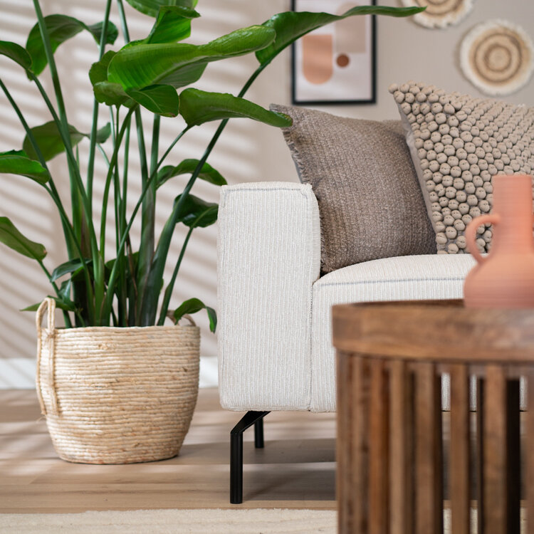 Ecksofa Kansas Stoff off white links