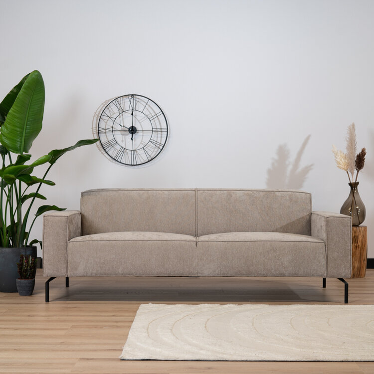 Sofa 3-Sitzer Kansas Stoff taupe