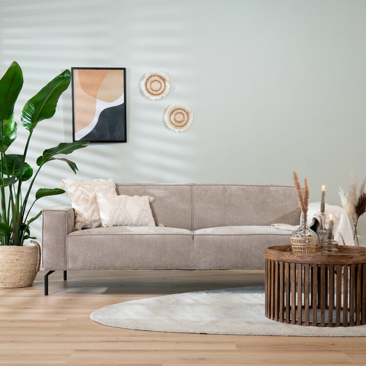 Sofa 3-Sitzer Kansas Stoff taupe