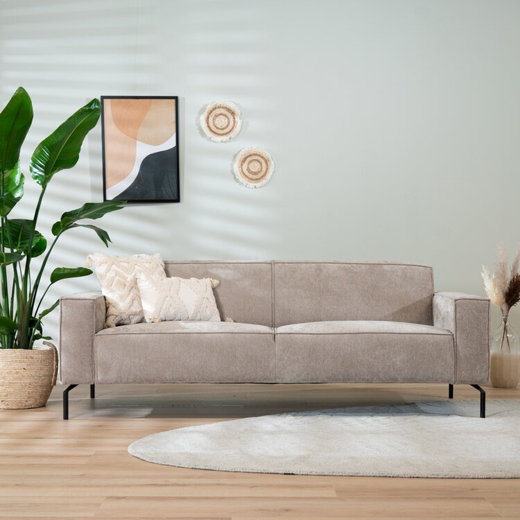 Sofa 3-Sitzer Kansas Stoff taupe