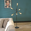 Stehlampe Harvey 6-flammig schwarz/ gold