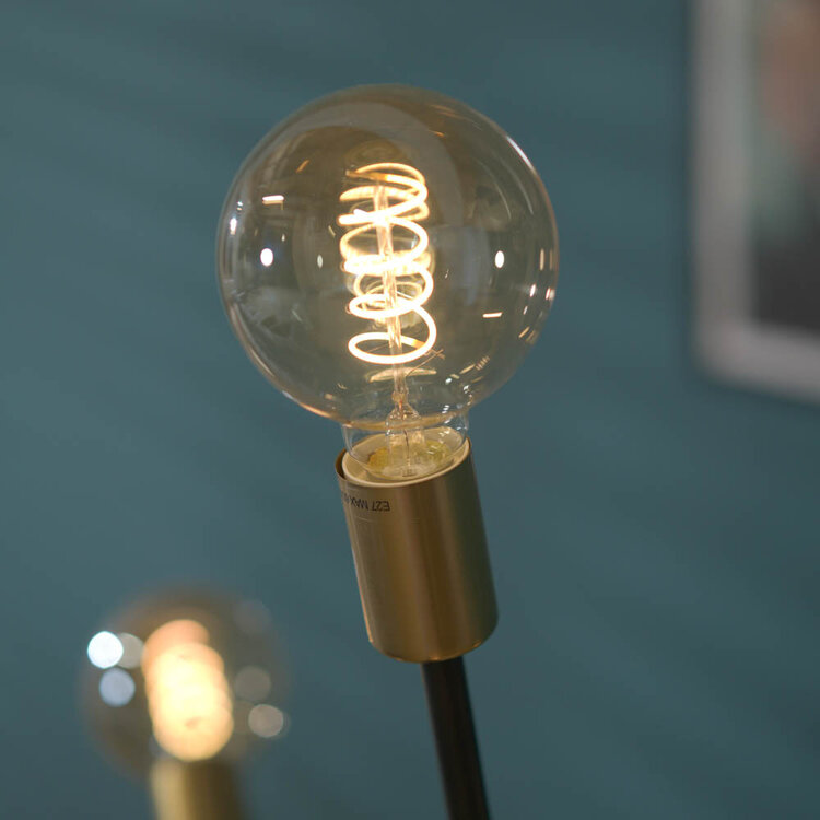 Stehlampe Harvey 6-flammig schwarz/ gold