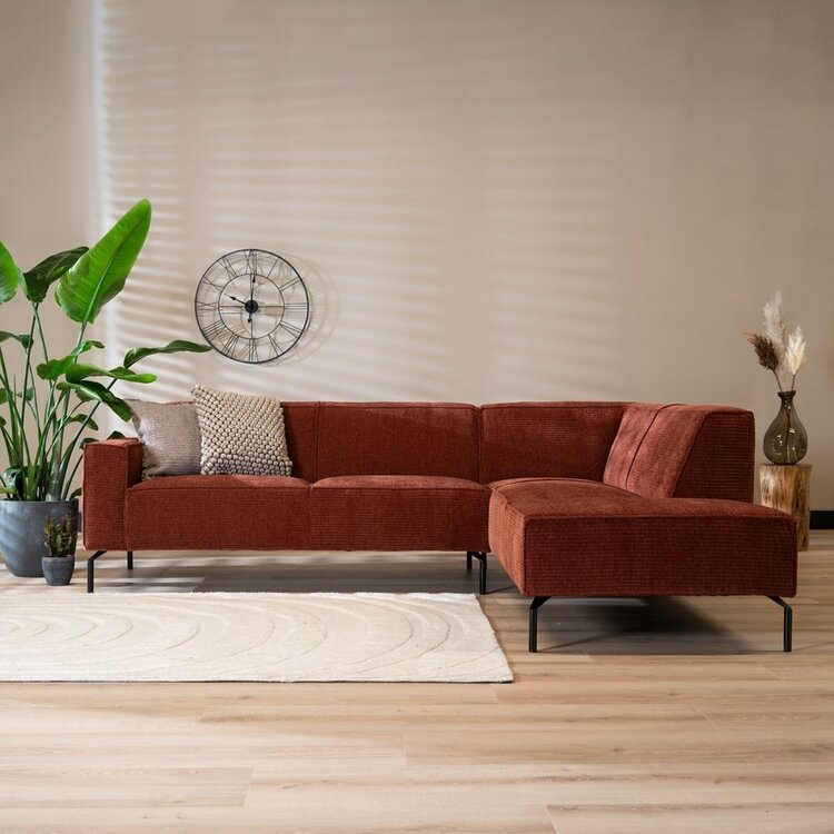 Ecksofa Kansas Chenille kupfer rechts