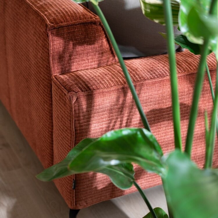 Ecksofa Kansas Chenille kupfer rechts