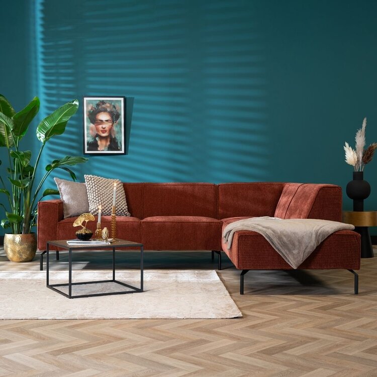 Ecksofa Kansas Chenille kupfer rechts