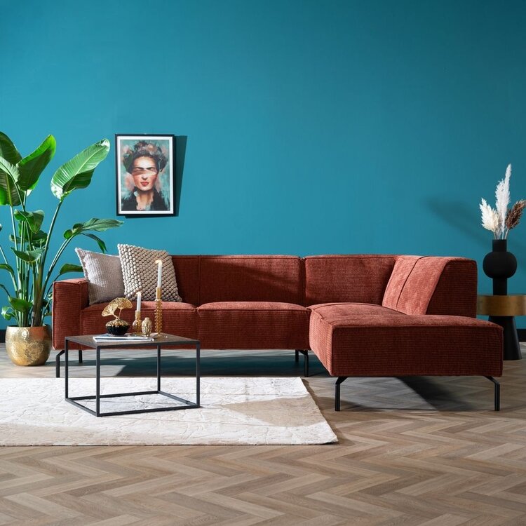 Ecksofa Kansas Chenille kupfer rechts