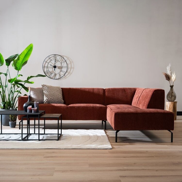 Ecksofa Kansas Chenille kupfer rechts