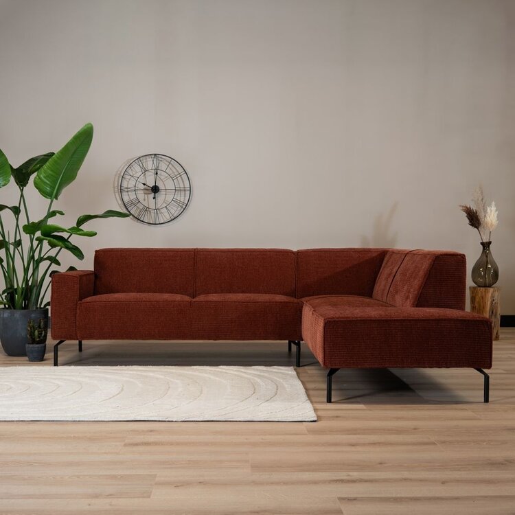 Ecksofa Kansas Chenille kupfer rechts