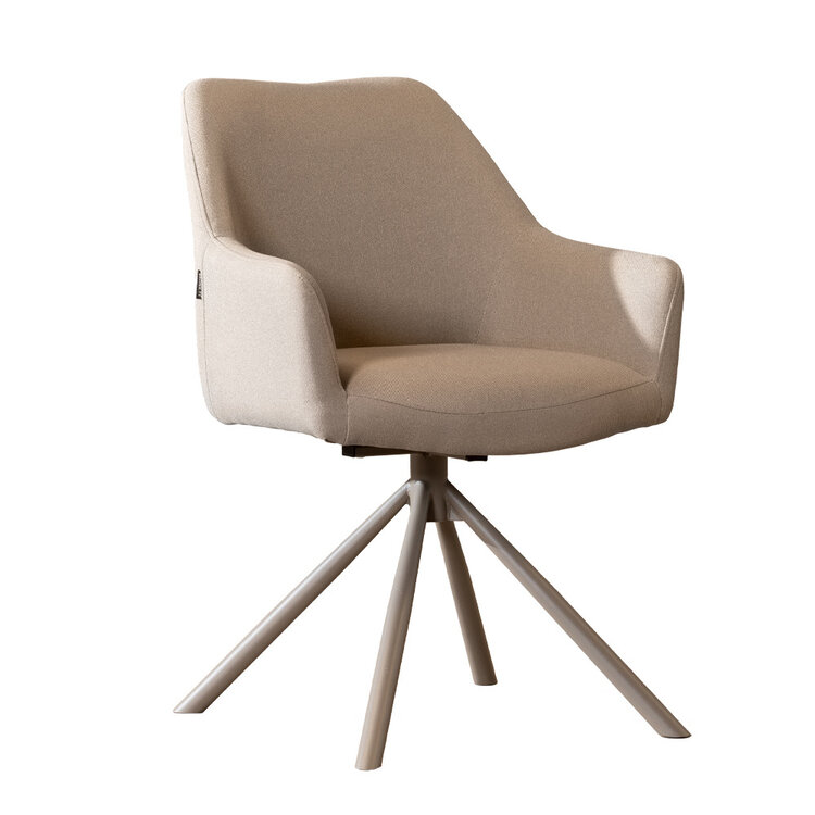 Esszimmerstuhl Ida recycelter Stoff 180° drehbar taupe