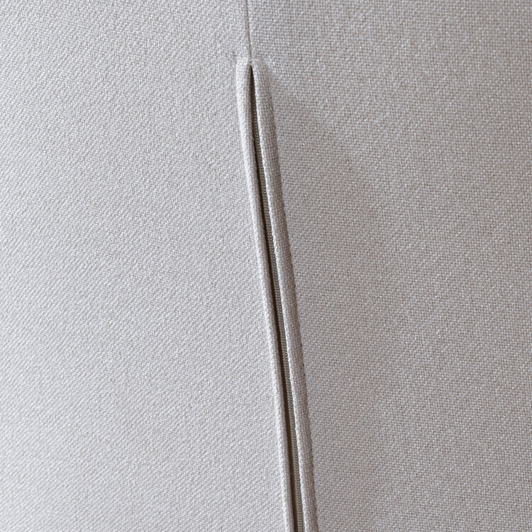 Esszimmerstuhl Isak recycelter Stoff mit Rollen off white