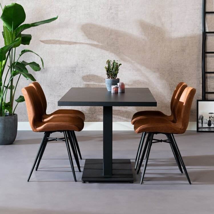 Esstisch Nils schwarz Melamin 140 x 80 cm