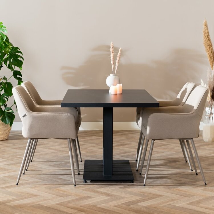 Esstisch Nils schwarz Melamin 140 x 80 cm