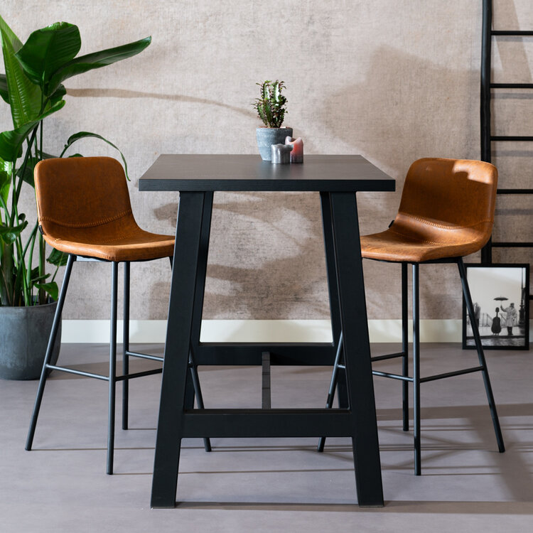 Bartisch Disa rechteckig schwarz Melamin 140 x 80 x 106 cm