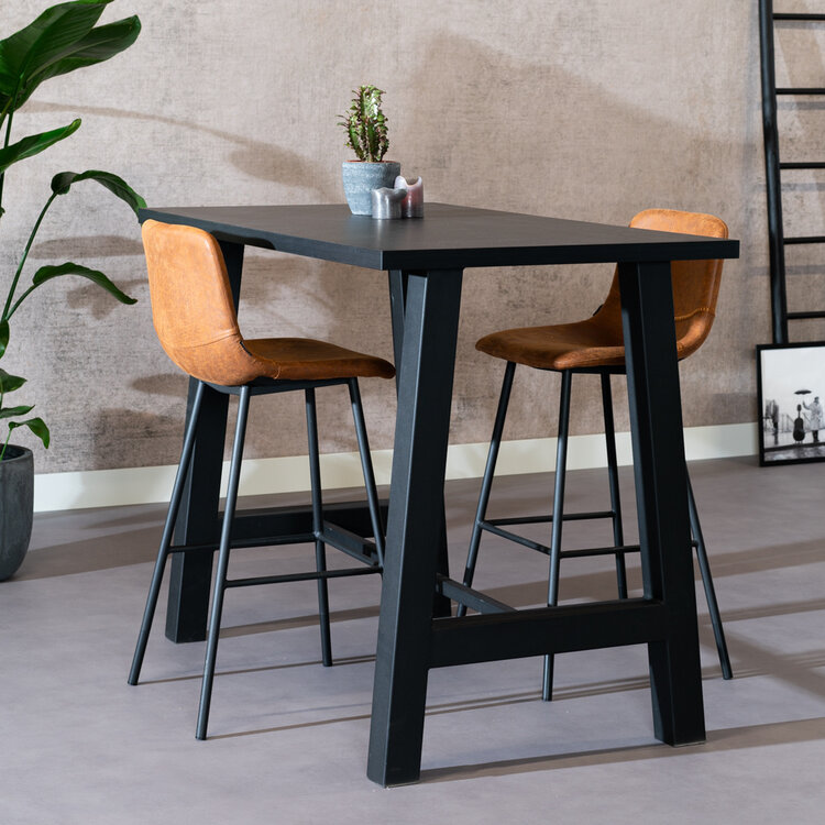 Bartisch Disa rechteckig schwarz Melamin 140 x 80 x 106 cm