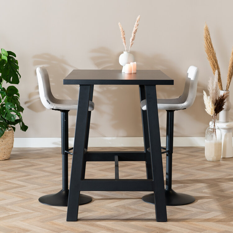 Bartisch Disa rechteckig schwarz Melamin 140 x 80 x 106 cm