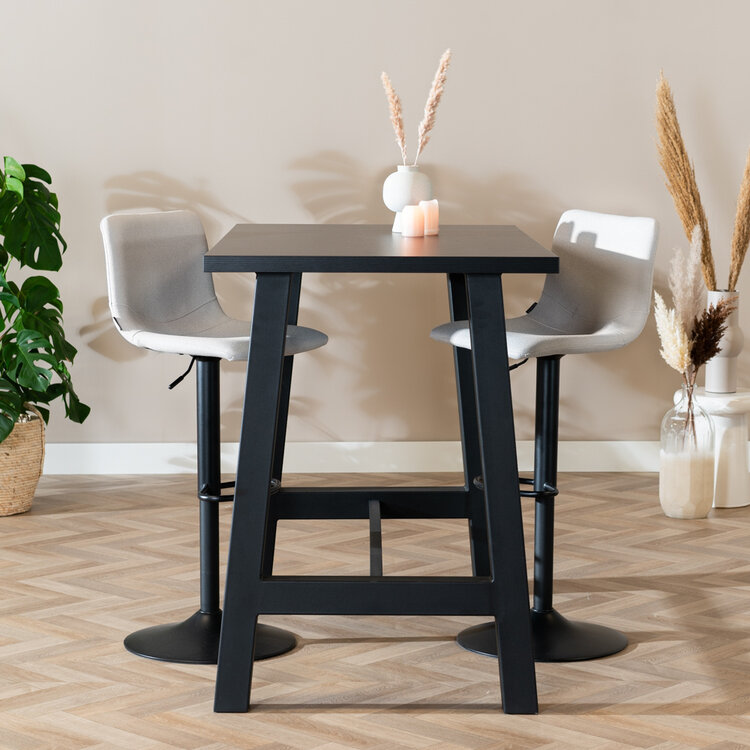 Bartisch Disa rechteckig schwarz Melamin 140 x 80 x 106 cm