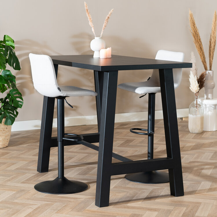 Bartisch Disa rechteckig schwarz Melamin 140 x 80 x 106 cm