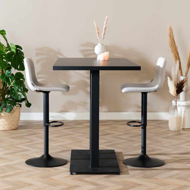 Bartisch Nils schwarz Melamin 160 x 80 x 109 cm