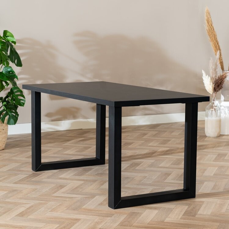 Esstisch Alec schwarz Melamin 160 x 80 cm