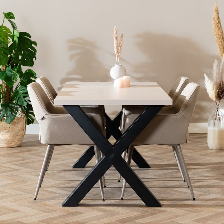 Esstisch Bodo beige Melamin 160 x 80 cm