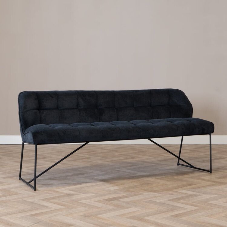 Esszimmerbank Stoff Jelle schwarz 185 cm