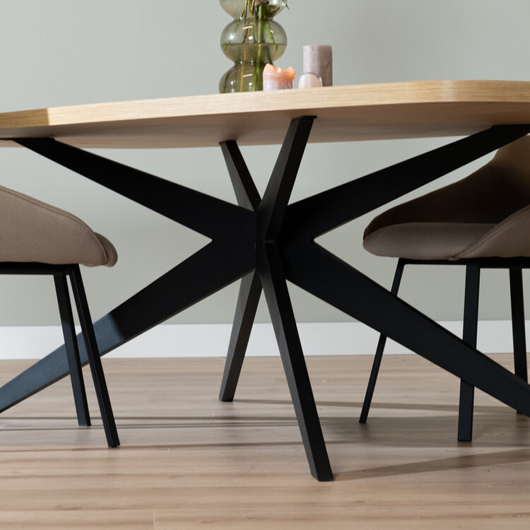 Esstisch Dio dänisch oval Eichenlook Melamin 240 x 120 cm