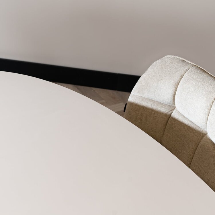 Esstisch Dio dänisch oval beige Melamin 270 x 130 cm