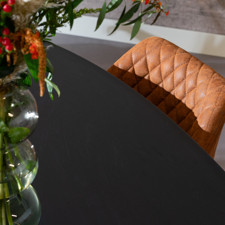 Esstisch Dio dänisch oval schwarz Melamin 270 x 130 cm