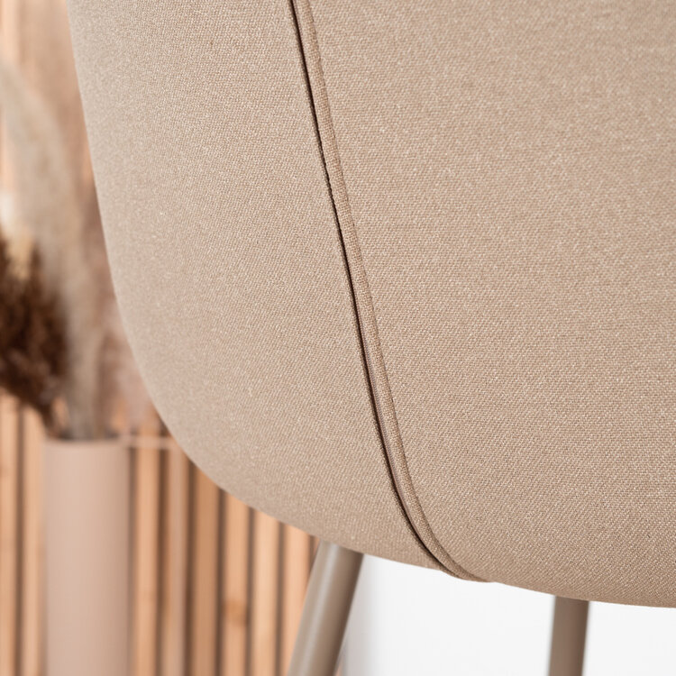 Barhocker Maud recycelter Stoff 74 cm taupe