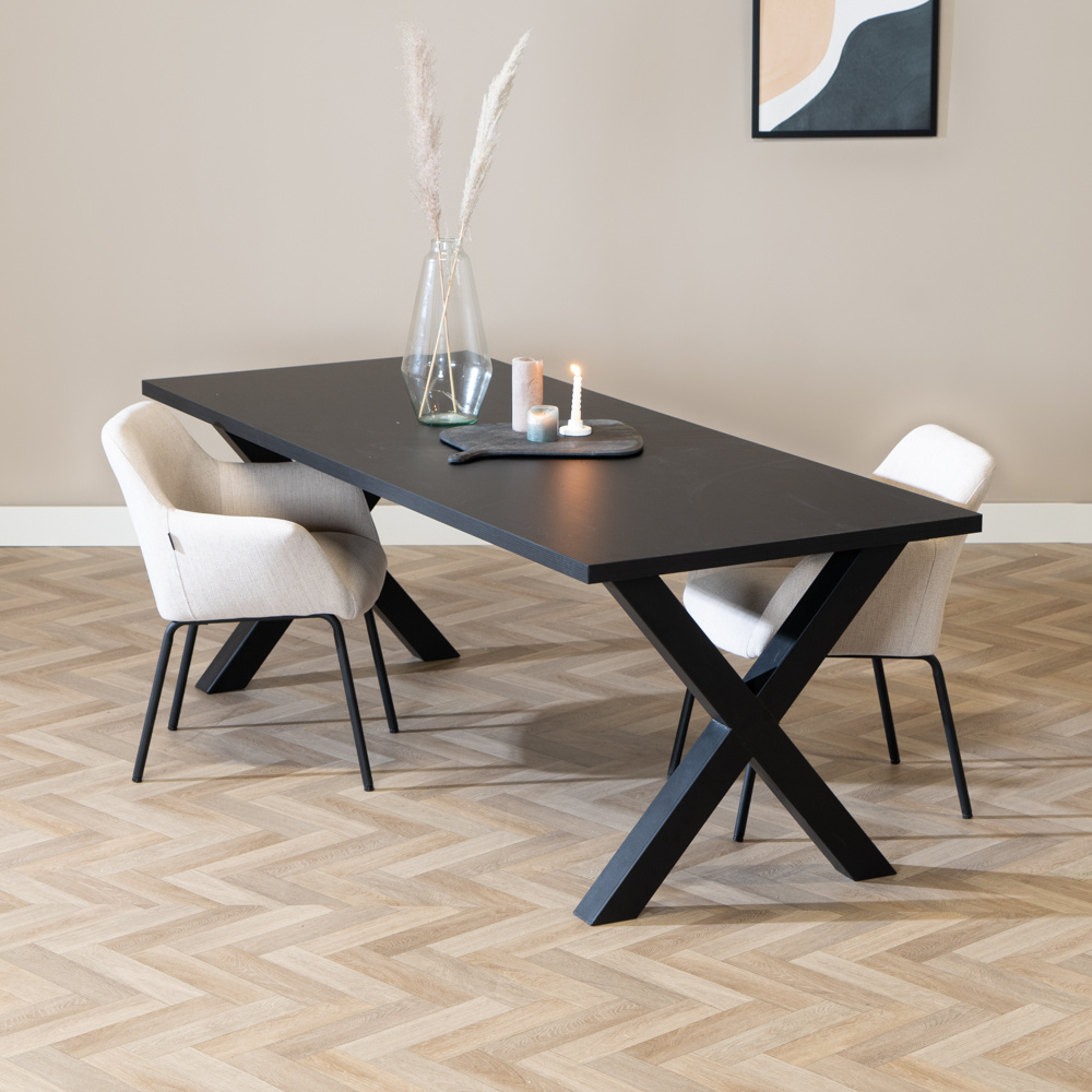 Esstisch Bodo schwarz Melamin 220 x 90 cm