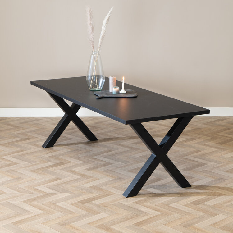 Esstisch Bodo schwarz Melamin 220 x 90 cm